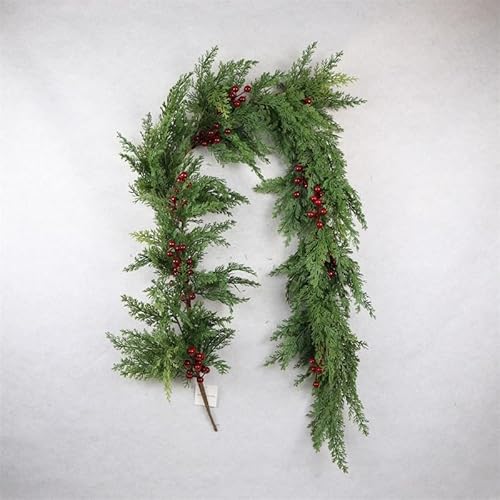Weihnachtsgirlande aus Zedernholz mit roten Beeren, realistische künstliche Tannengirlande für Weihnachten, Kaminsims, Tische, Wand, Kamin, Treppe, Innen- und Außenbereich, Winterdekorationen Weihnachtsgirlande aus Zedernholz mit roten Beeren, realistische künstliche Tannengirlande für Weihnachten, Kaminsims, Tische, Wand, Kamin, Treppe, Innen- und Außenbereich, Winterdekorationen von Kesywale