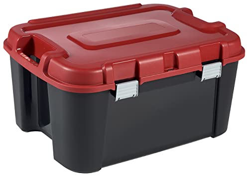 ALLIBERT 229230 Totem Professionelles Transportcase mit 4 Rollen schwarz/rot Kunststoff 79 x 59,7 x 40,79 cm 140 L von Keter