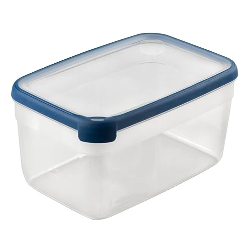 Curver Rechteckige Mehrzweck-Lebensmittelbox, 6,5 l, aus 100% recyceltem Polypropylen, 30 x 20 x 15,5 cm, geeignet für Mikrowelle, Spülmaschine, Gefrierschrank, Blau von Curver