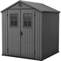 Darwin 66 Gartenhaus - 190x183x221cm - Kunststoff - Satteldach - Grau (Holzoptik) - einfach zu montieren - 10 Jahre Herstellergarantie - Keter von Keter