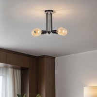 Deckenleuchte Schwarz Metall Holz E27 5-flammig von Keter