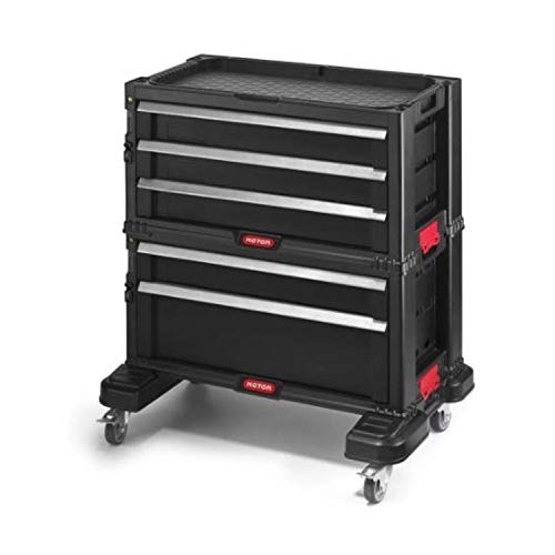 Keter 237007 Werkzeugtruhen, Schwarz/Rot, 56,2 x 28,9 x 50,2 cm von Keter