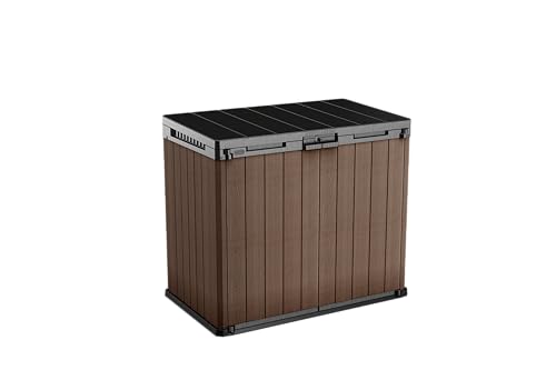 KETER Store-It-Out Darwin Mülltonnenbox, 1150L Gartenbox mit Holz-Look, Aufbewahrungsschrank für 2X 240L Mülltonnen, abschließbar, wetterbeständig, grau, 141x82x120 cm KETER Store-It-Out Darwin Mülltonnenbox, 1150L Gartenbox mit Holz-Look, Aufbewahrungsschrank für 2X 240L Mülltonnen, abschließbar, wetterbeständig, grau, 141x82x120 cm von Keter