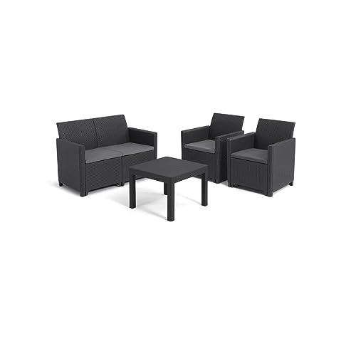 Keter 004 Marie 2-Sitzer Lounge Set mit kleinem Tisch Orlando, Graphit/Cool Gray von Keter