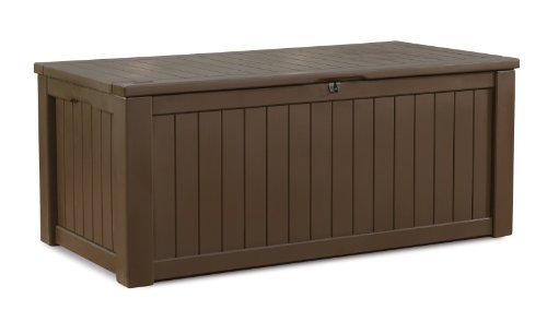 Keter 17190202 Kissenbox Jumbo Storage Box 570 L Holzoptik, Kunststoff, braun von Keter