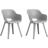 Keter Akola Gartenstuhl - 2 Stück - 55x56.5x80cm - Kunststoff - Perlgrau - Set mit zwei Stühlen in einer Box - wetterbeständig - einfach zu montieren Keter Akola Gartenstuhl - 2 Stück - 55x56.5x80cm - Kunststoff - Perlgrau - Set mit zwei Stühlen in einer Box - wetterbeständig - einfach zu montieren von Keter