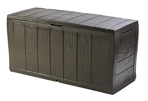 Keter Balkon Aufbewahrungsbox Sherwood, Braun, 270L, Kissenbox wasserdicht von Keter