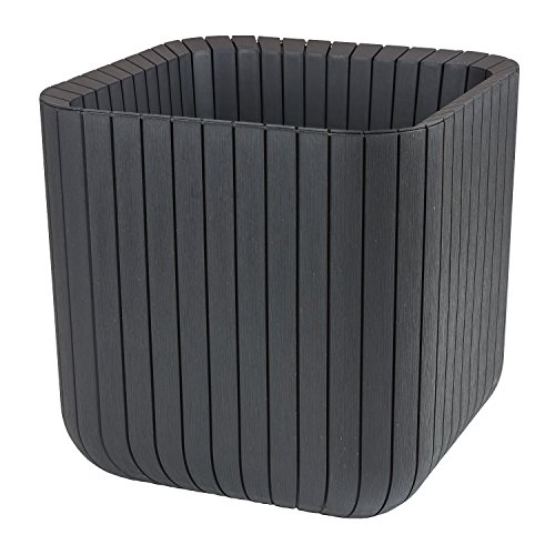 Keter CUBE Planter 50 L anthrazit eckig Blumenkübel Blumentopf Kunststoff Würfel 39.5x39.5cm Pflanzkübel von Keter