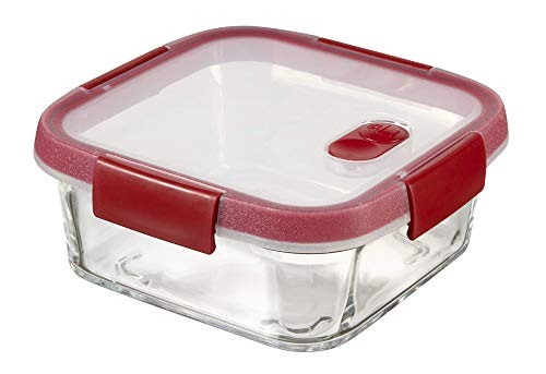 Keter Cook Glasbehälter, Transparent/Rot, 33 x 18 x 10.7 cm, 1 Stück von Curver