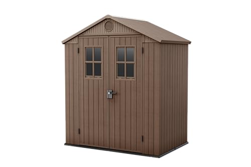 Keter Darwin 6 x 4 Gartenhaus, Holzoptik, Braun, 190 x 122 x 221 H cm von Keter