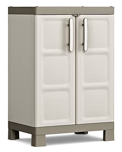 Keter Excellence Kunststoffschrank, niedrig, beige/Taupe, 65 x 45 x 97 cm von Keter