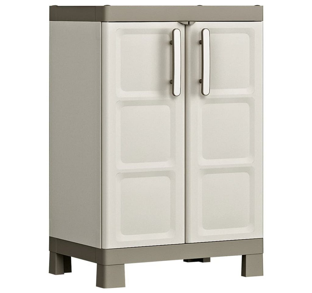 Keter Fächerschrank Lagerschrank Niedrig Excellence Beige und Taupe 97 cm (1-St) von Keter