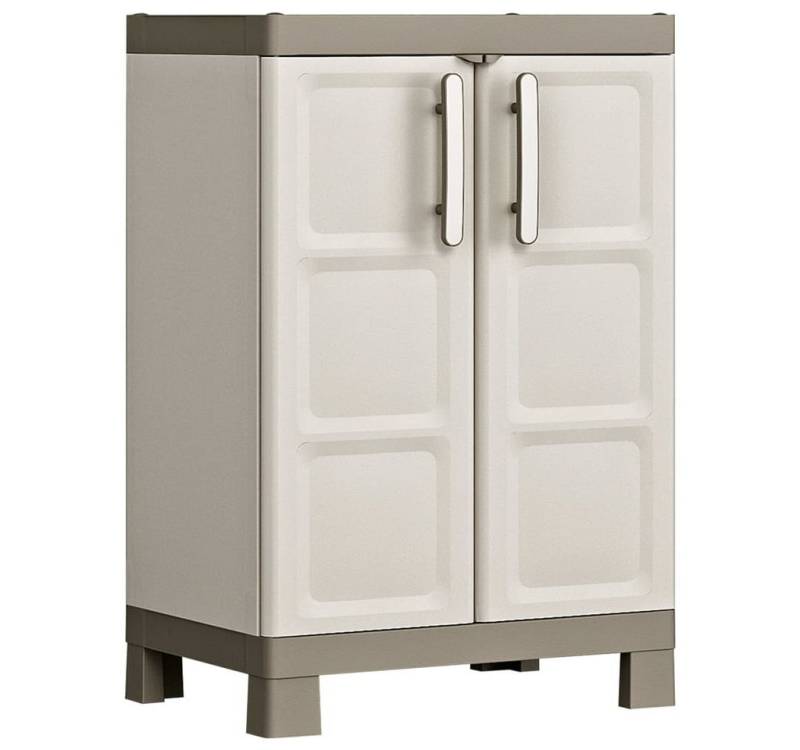 Keter Fächerschrank Lagerschrank Excellence Niedrig Beige und Taupe 97 cm (1-St) von Keter
