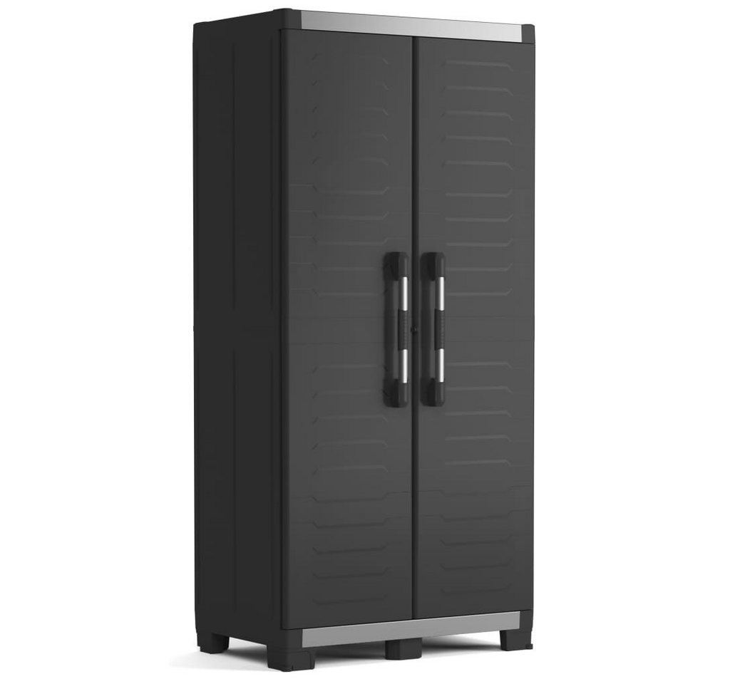 Keter Fächerschrank Lagerschrank mit Einlegeböden Garage XL Schwarz Silbern 188 cm (1-St) von Keter