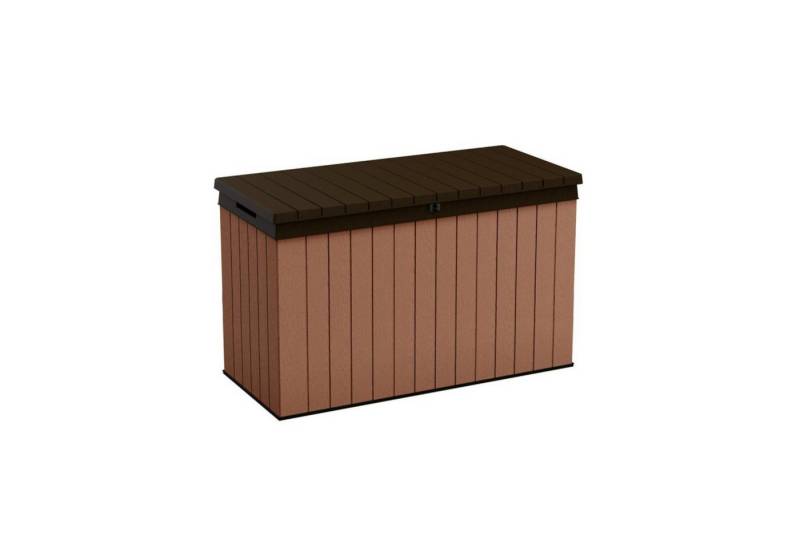 Keter Gartenbox "Darwin" 662 Liter naturgetreue Holzoptik Deckel bis 300 kg belastbar, abschließbar von Keter