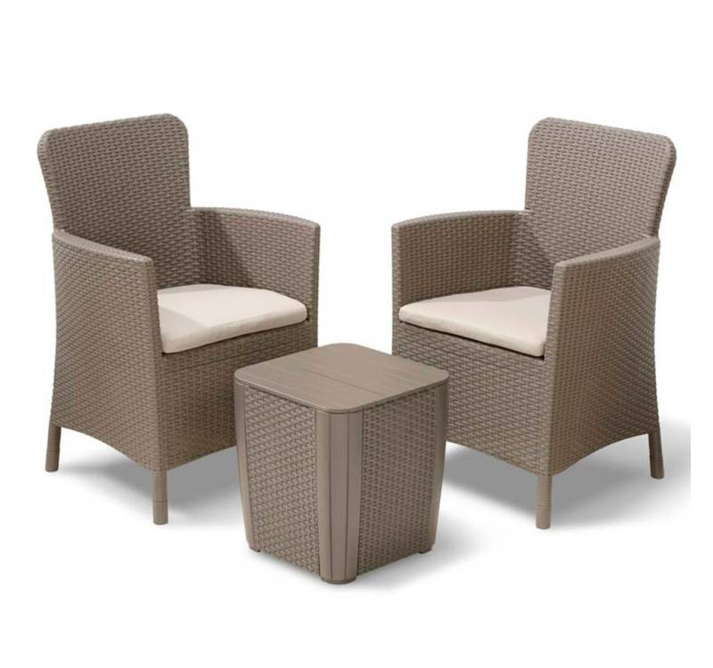 Keter Gartenlounge-Set 5-tlg. Balkongarnitur Miami Cappuccino-Braun, (5-tlg) von Keter