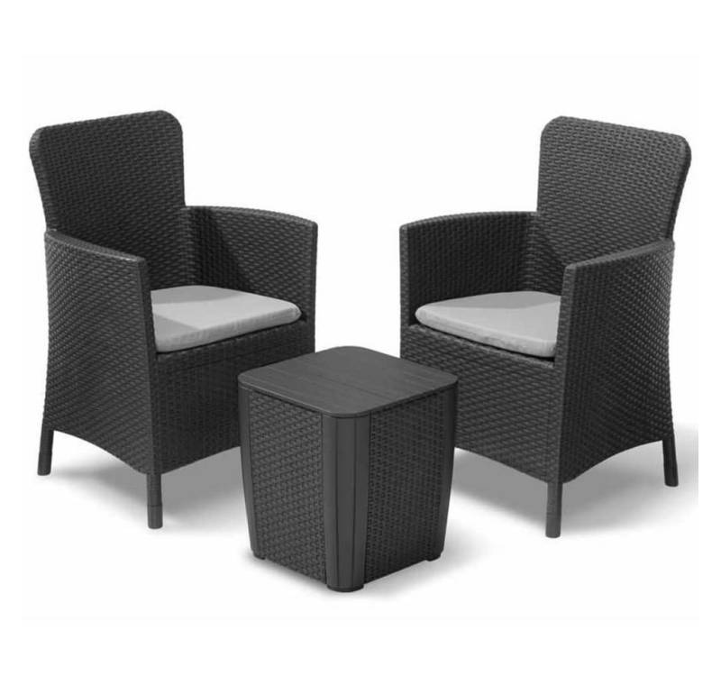 Keter Gartenlounge-Set 5-tlg. Balkongarnitur Miami Graphitgrau 223815, (5-tlg) von Keter