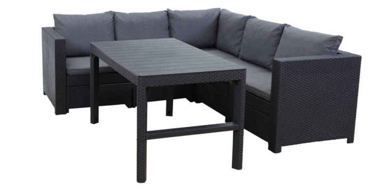 Keter Gartenlounge-Set Lounge Set Provence, Inkl. Kissen in anthrazit, Design & Komfort, (2-tlg) von Keter