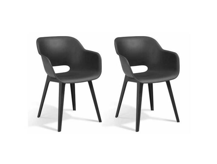 Keter Gartenstuhl Gartenstühle Akola 2 Stk. Graphitgrau (2 St), grau von Keter