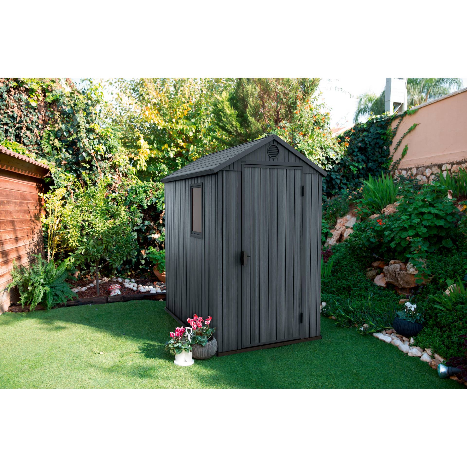 Keter Gerätehaus 'Darwin 6x4' grau/anthrazit 125,8 x 184,5 x 205,1 cm Keter Gerätehaus 'Darwin 6x4' grau/anthrazit 125,8 x 184,5 x 205,1 cm von Keter