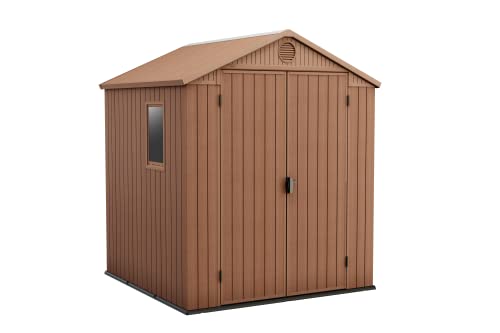 Keter Gerätehaus Darwin 6x6, Braun, Außenmaße 190x183x221cm, wartungsfrei, wetterfest, wasserdicht, mit Unterboden Keter Gerätehaus Darwin 6x6, Braun, Außenmaße 190x183x221cm, wartungsfrei, wetterfest, wasserdicht, mit Unterboden von Keter