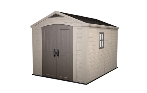 Keter Gerätehaus Factor 8x11, Beige, 15.5m³ Rauminhalt, Außenmaße (B/T/H): 256.5 x 332 x 243 cm, wetterfest, wasserdicht, UV-beständig, Outdoor von Keter