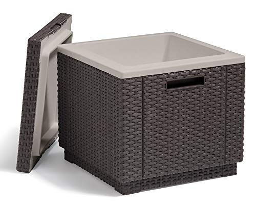 Keter Ice Cube Beer and Wine Cooler Table Perfect for Your Patio, Picnic, and Beach Accessories, Brown von Keter