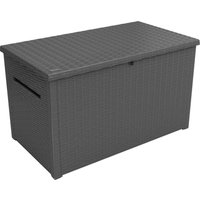 Java Aufbewahrungsbox - 148x83x86cm - 870 Liter Fassungsvermögen - Kunststoff - Anthrazit - wetterbeständig - als Sitzplatz verwendbar (max. 50kg) von Keter