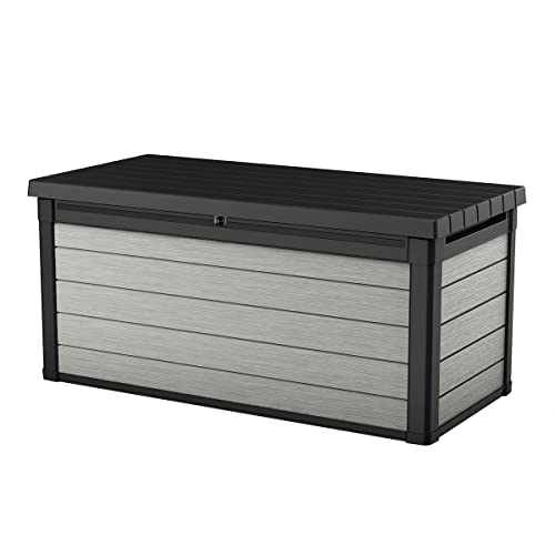 Keter Denali 570 L, Auflagenbox - Wetterfeste Kissenbox mit Sitzfunktion, Grau, 151,7 x 72,5 x 70 cm von Keter