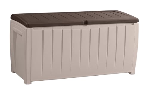 Keter 17197948 Kissenbox Novel, 340 L, Kunststoff, beige/braun von Keter