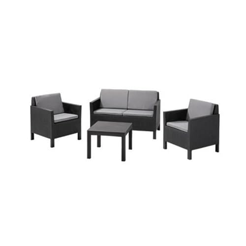 Keter Lounge-Set Chicago mit kleinem Tisch, graphit/grau 004 Keter Lounge-Set Chicago mit kleinem Tisch, graphit/grau 004 von Keter