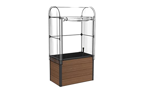 Keter Maple Gewächshaus, braun, Maße 104x71x34,5 cm, ideal für Salat, Blumen oder Kräuter, auch für Balkon, Terrasse oder City Gardening von Keter