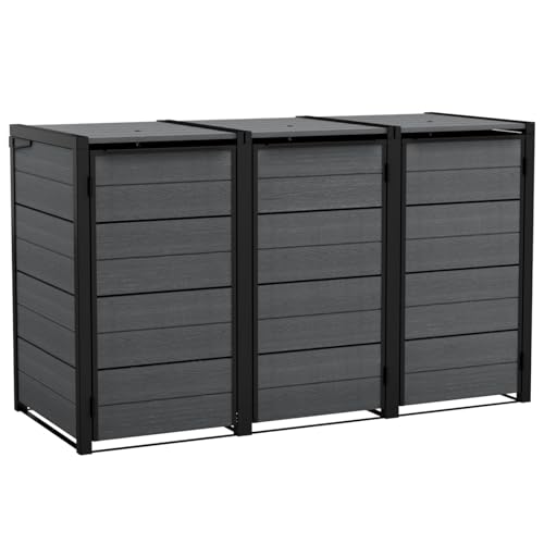 Keter Mülltonnenbox Hide Away | 720 Liter, flexibel erweiterbar | Stahlrahmen | mit Gasdruckfedern | Anthrazit | naturgetreue Holzoptik | wetterfest & wartungsfrei | belüftet Keter Mülltonnenbox Hide Away | 720 Liter, flexibel erweiterbar | Stahlrahmen | mit Gasdruckfedern | Anthrazit | naturgetreue Holzoptik | wetterfest & wartungsfrei | belüftet von Keter