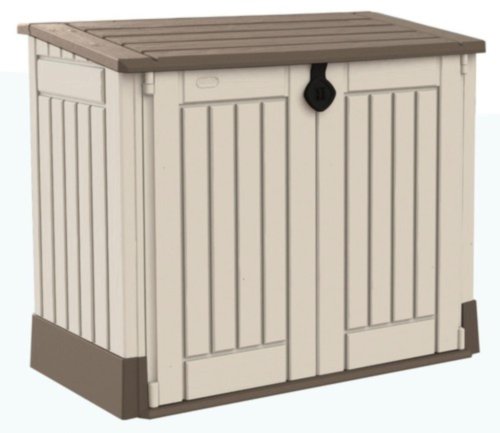 Keter 17197663 Aufbewahrungsbox Woodland mit Gasdruckfeder, Kunststoff, beige/braun von Keter