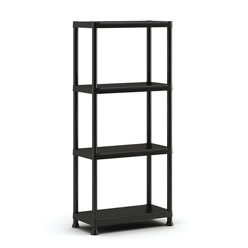 Keter Plus Kunststoffregal 60/4, schwarz, 60 x 30 x 135 cm von Keter