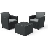 Keter Set 2 Sessel + Couchtisch CLAIRE BALCONY SET Graphit von Keter