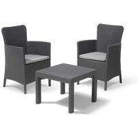 Keter Set 2 Sessel + offener Tisch SALVADOR BALCONY Graphit von Keter