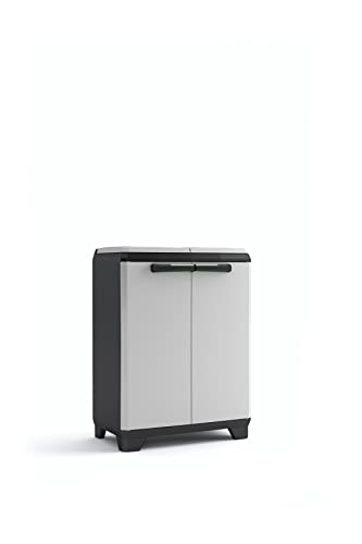 Keter Split Premium Recyclingschrank, schwarz/grau, 68 x 39 x 92 cm, mit Drucköffnung von Keter