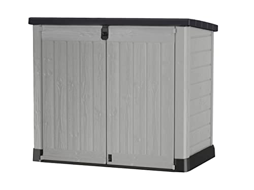 Keter Store-it-out Pro Mülltonnenbox, 145.5x82x123cm, Robuste Abfallbehälter-Lösung, 1200L, Wetterfest, Grau/Schwarz, UV-beständiges Polypropylen, Abschließbar von Keter