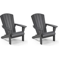 Keter - Troy Adirondack Gartenstuhl - 2er-Set - 81x80x96,5 cm - Graphit Keter - Troy Adirondack Gartenstuhl - 2er-Set - 81x80x96,5 cm - Graphit von Keter