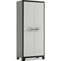 Titan Besenschrank hoch, ca. 80 x 44 x 182 cm - Hellgrau/Schwarz von Keter Italia