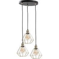 Pendelleuchte Metall Schwarz Gold Draht 3-flammig Pendelleuchte Metall Schwarz Gold Draht 3-flammig von Keter