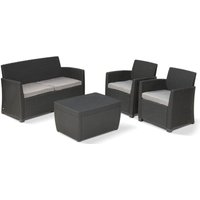 Keter - Set Lounge mia Grafite Sofa + 2 Sessel + Aufbewahrungstisch von Keter