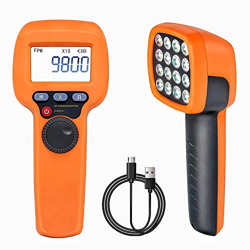 Digital Strobe Tachometer, Kethvoz Handheld Stroboscope Speedometer Measure Motor Propeller Rotational Speed 60~99999 FPM, LED Flash Strobe Hz Velocity Tester for Gear Print Sealing DT10S von Kethvoz