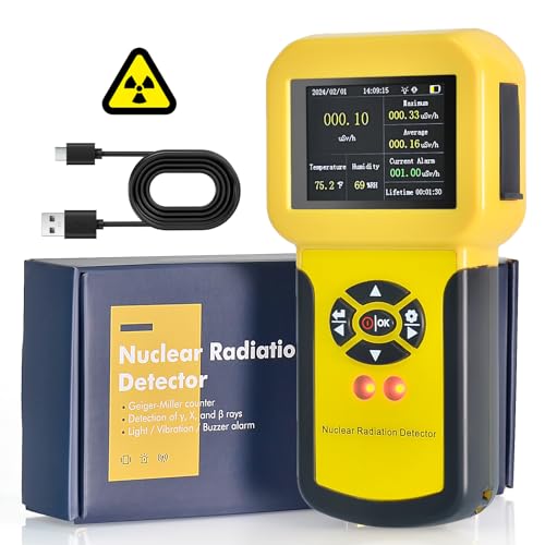 Geigerzähler Kethvoz Nuklearer Strahlungsdetektor mit Alarm Erkennt Radioaktivität Beta Röntgenstrahlung Gamma Strahlungsmessgerät Wiederaufladbarer Nuclear Strahlungsdetektor KE-886A von Kethvoz