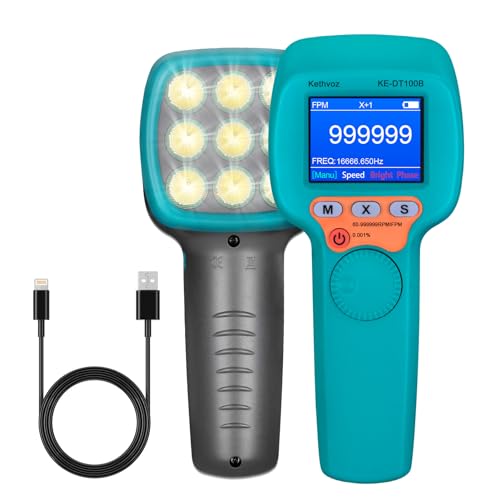 Hand-Stroboskop, Kethvoz Digitaler LED-Drehzahlmesser 1500LUX Berührungslose Messung Industrie Speed Meter DT100B für HVAC Turbinen Druckmaschinen Hand-Stroboskop, Kethvoz Digitaler LED-Drehzahlmesser 1500LUX Berührungslose Messung Industrie Speed Meter DT100B für HVAC Turbinen Druckmaschinen von Kethvoz