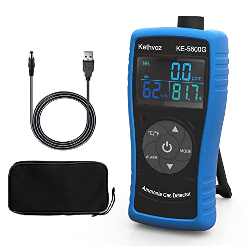 Digitaler Ammoniak Detektor Messgerät mit Alarm, Kethvoz 0~100 PPM NH3 Leckdetektor Messen Temperatur & Luftfeuchtigkeit, Professional Gasmelder für Industrie, Bauernhof, Haushalt KE-5800G Digitaler Ammoniak Detektor Messgerät mit Alarm, Kethvoz 0~100 PPM NH3 Leckdetektor Messen Temperatur & Luftfeuchtigkeit, Professional Gasmelder für Industrie, Bauernhof, Haushalt KE-5800G von Kethvoz