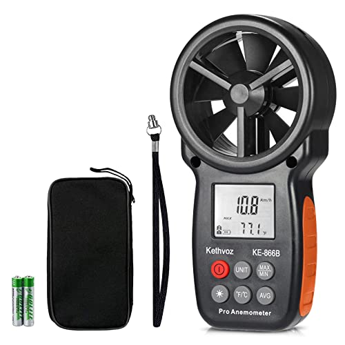 Digitaler Windmesser Windmessgerät, Kethvoz Hand Anemometer Sensor mit Windchill-Indikator Messen Wind Speed Windtemperatur ℃/℉, Windgeschwindigkeits messer für Lüftungsanlage/Boot Segeln/Klettern von Kethvoz