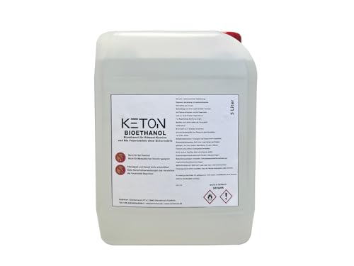 Bioethanol 5L 96.6% Kaminethanol hochrein vollvergällt Alkohol Kamin Premium Ethanol Keton von Keton