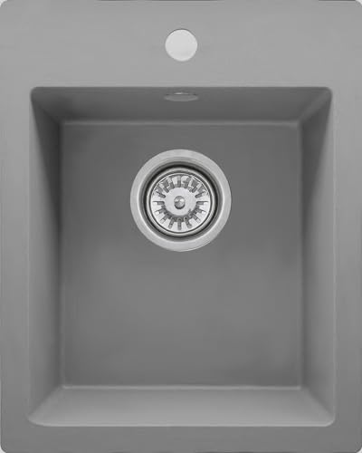 Granitspüle Küchenspüle Granit Einbauspüle Spülbecken Spüle 40x40cm Grau von Keton